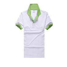 Pólo branco e verde da combinação de cor camiseta